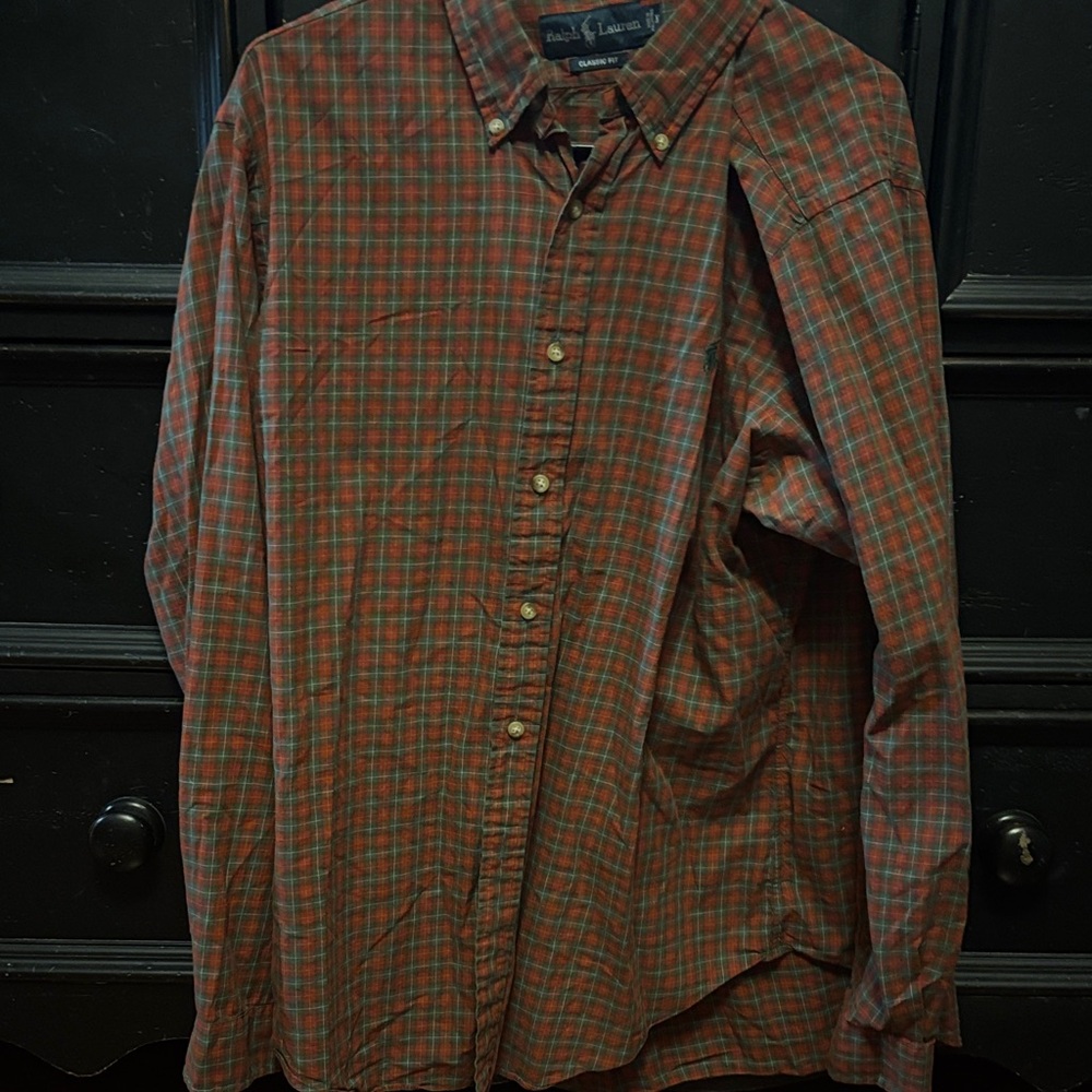 Polo by Ralph Lauren Men's Plaid Shirt - Red and Green